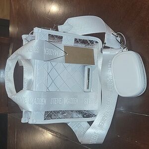 (J9) Steve Madden 3 piece white and clear crossbody set